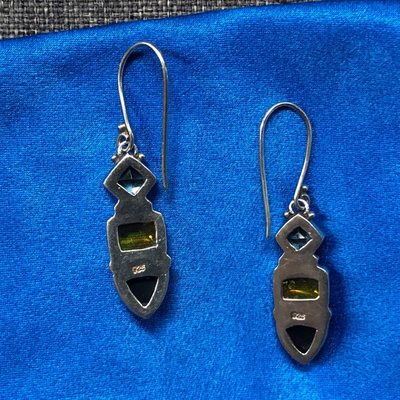 Earrings Vintage Black Onyx Solid Silver Mix Stones $199 - Picture 4 of 8